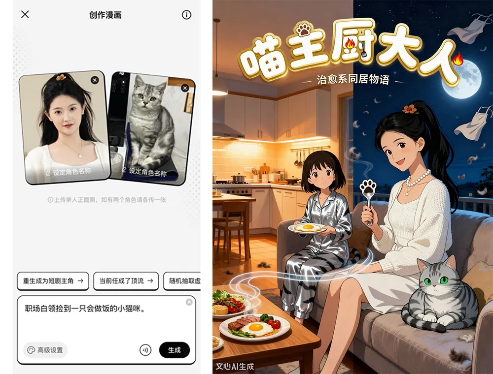 百度文心App“魔法漫画”体验：一句话一张图，两分钟唤醒你的漫画梦