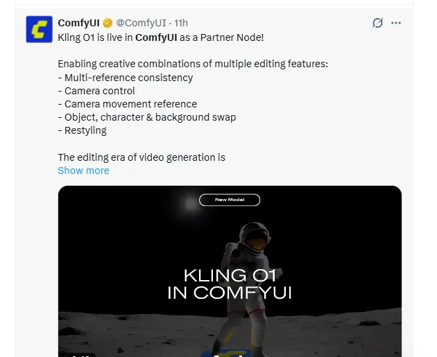 Kling O1正式登陆ComfyUI：开启“提示词驱动”的AI视频编辑新纪元