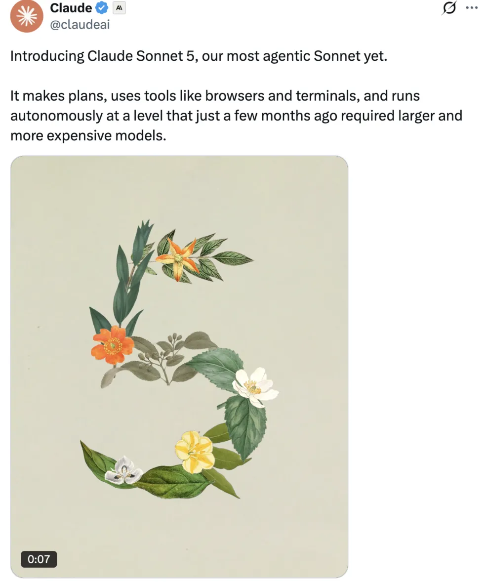 Claude Sonnet 5 正式发布：性能逼近 Opus 4.8，便宜 60% 为何反被吐槽"更贵"？